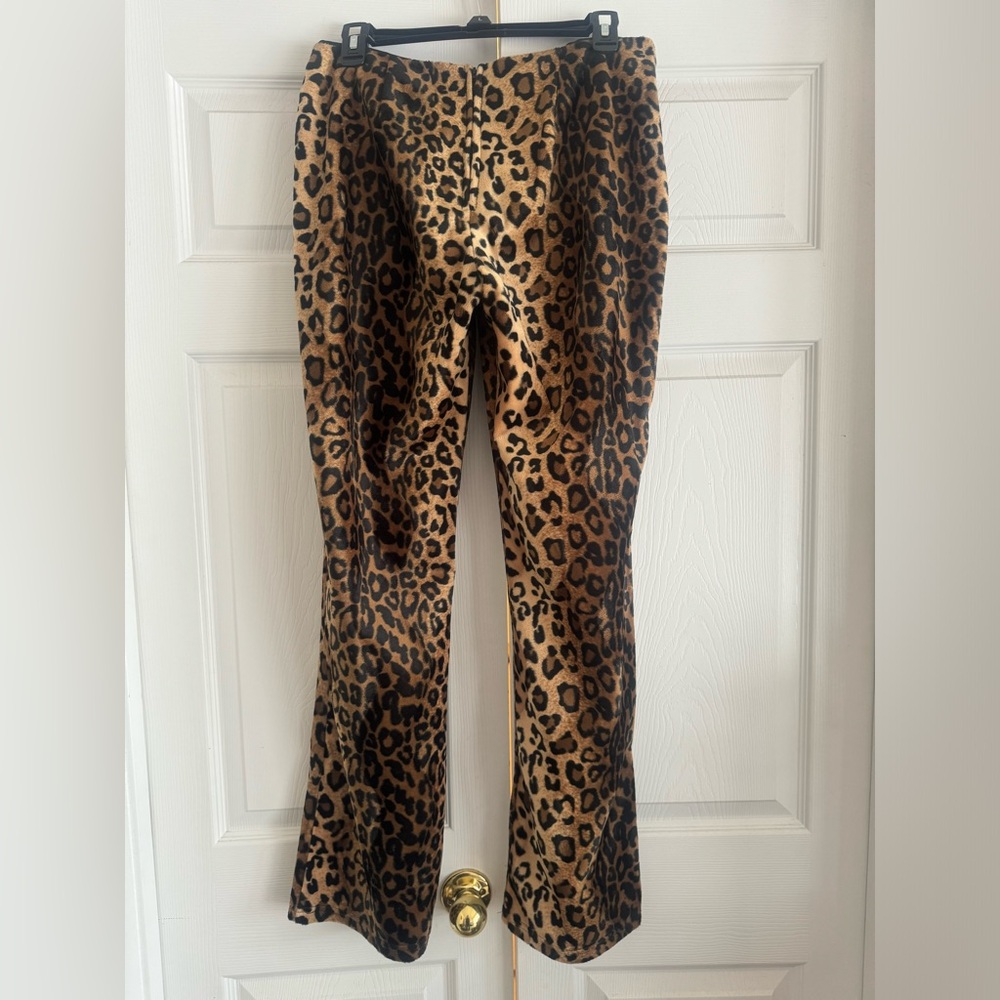 Vintage 90s Lip Service velvet animal print pants, size L